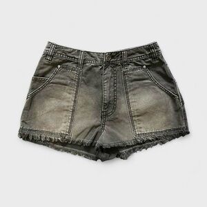 🩳 FREE PEOPLE black distressed cutoff micro shorts